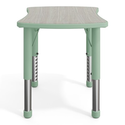 Flash Furniture Wren Rectangular Activity Table, 21.75" x 26.5", Height Adjustable, Light Gray Woodgrain/Sage (YU98RECTBSGE)