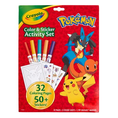 Crayola Color & Sticker: Pokemon Activity Book, 3 Set/Bundle (BIN042739-3)