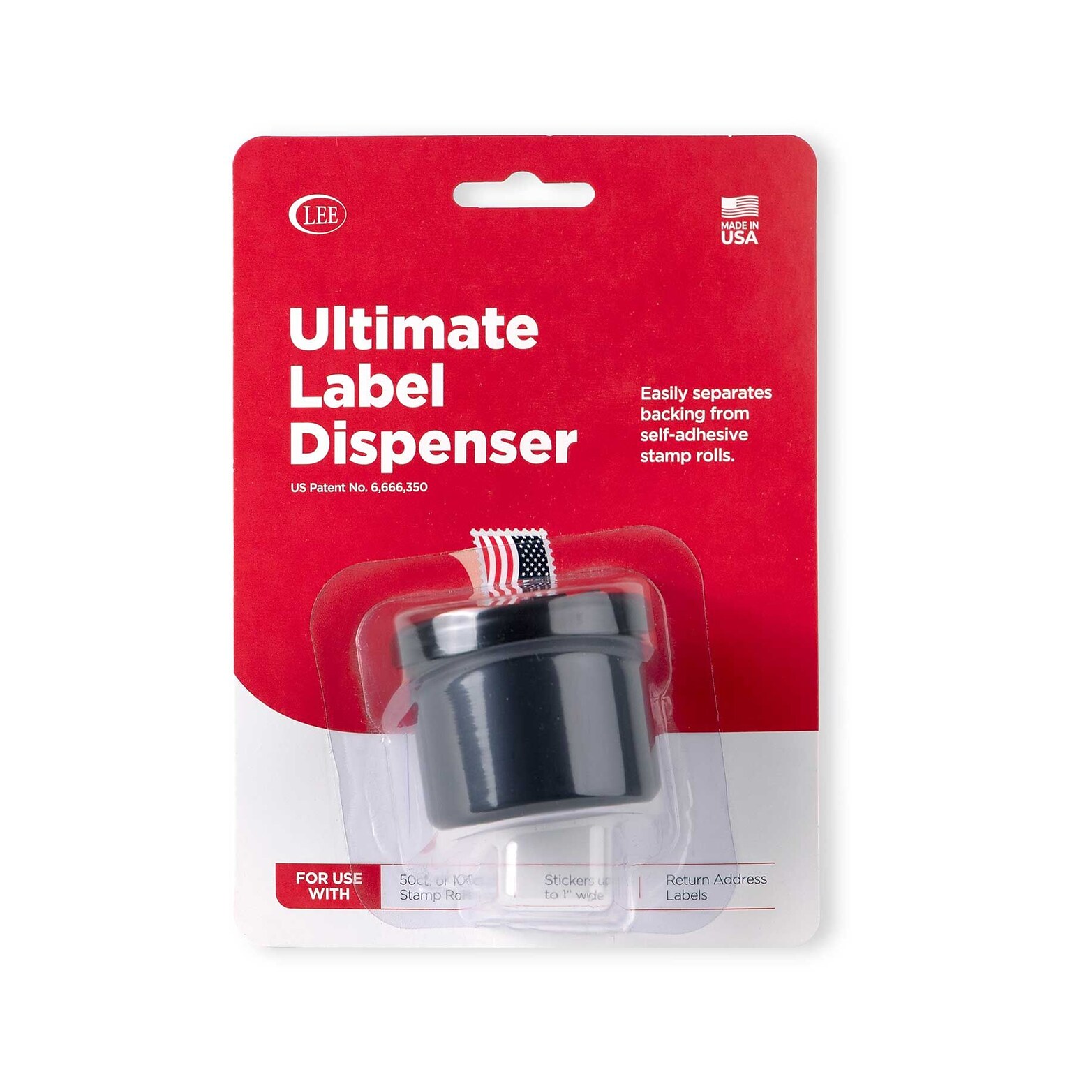 Lee Ultimate Stamp Dispenser, 2 Dia. x 1.68, Plastic, Black (LEE40100)