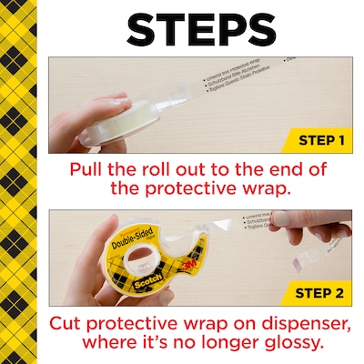 Scotch Removable Double Sided Tape with Dispenser, 3/4" x 11.11 yds., Clear (667)