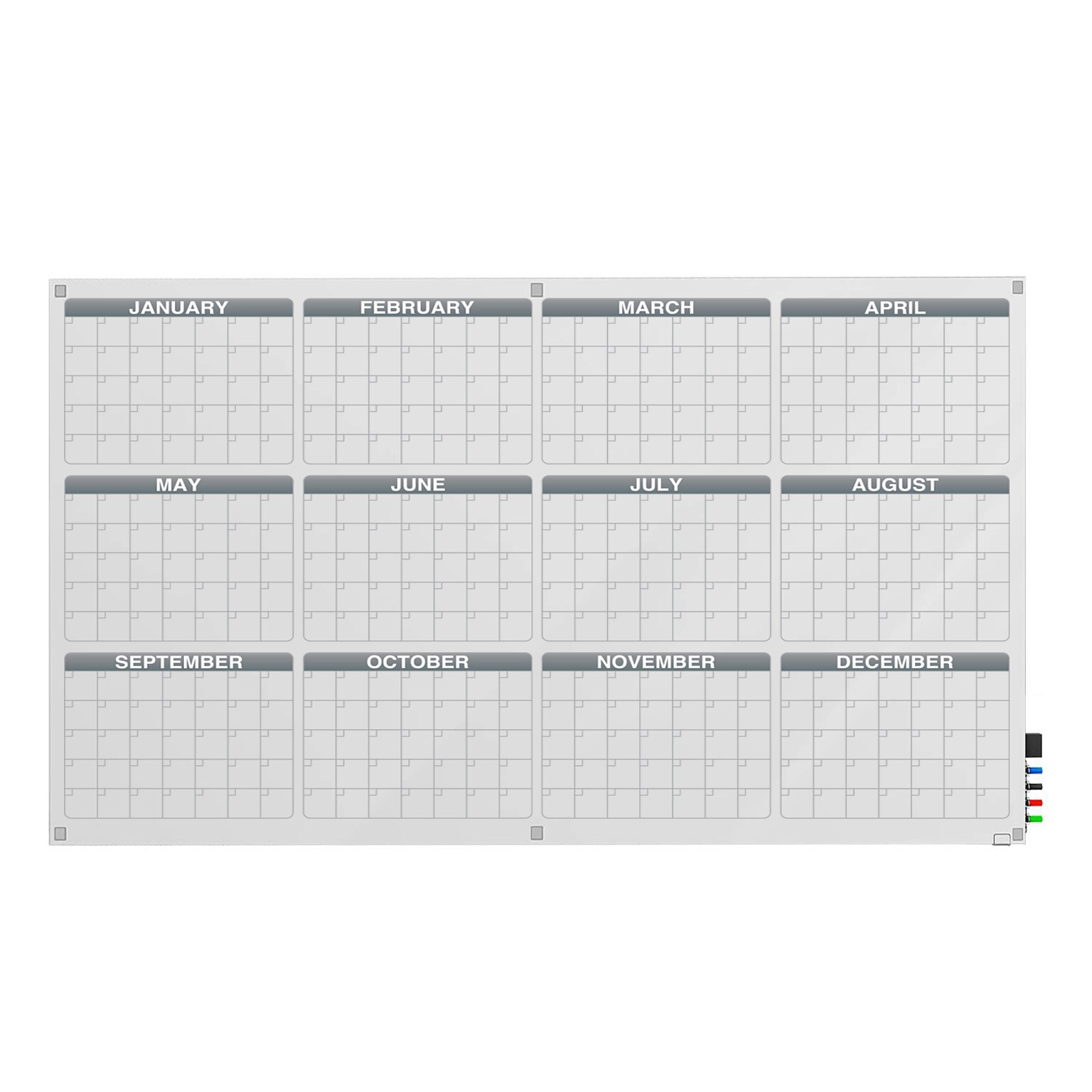 Ghent Harmony Glass Dry-Erase Calendar Whiteboard, 6 x 4 (GRPHMYRN31Y-46)