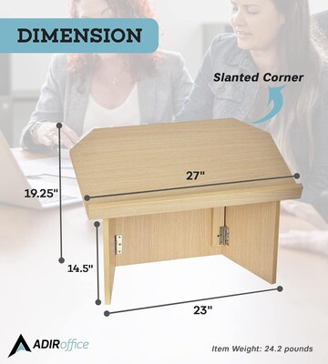 AdirOffice 19 Tabletop Lectern, Medium Oak (661-05-MEO-PKG)