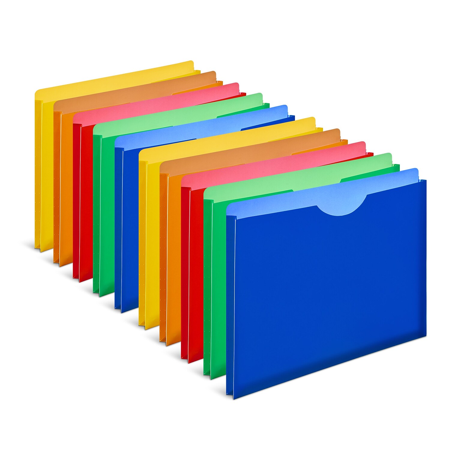 Staples Moisture Resistant File Pockets, Letter Size, Assorted Colors, 10/Pack (TR18372)