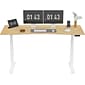 FlexiSpot E7 72"W Electric Adjustable Bamboo Top Standing Desk, White (E7WCR7230LBZB)
