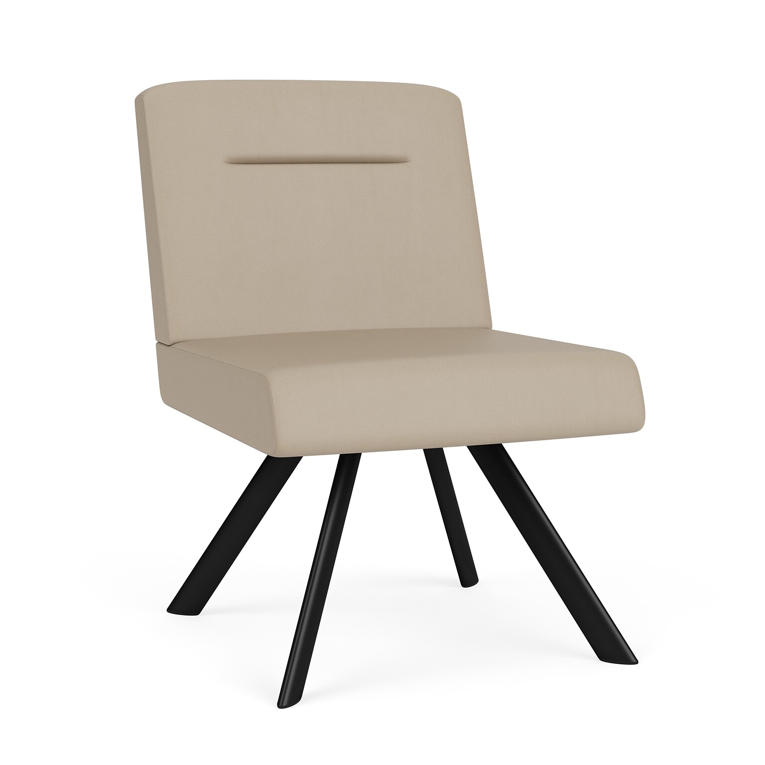 Lesro Willow Vinyl Lounge Chair, Armless, Patrio Plus Concrete/Black (WL1102.SBK-02PPCN.03PPCN)