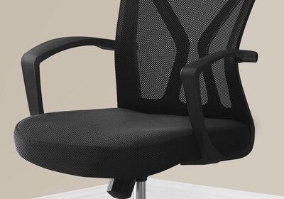 Monarch Specialties Inc. Ergonomic Mesh Swivel Computer and Desk Chair, Black (I 7460)