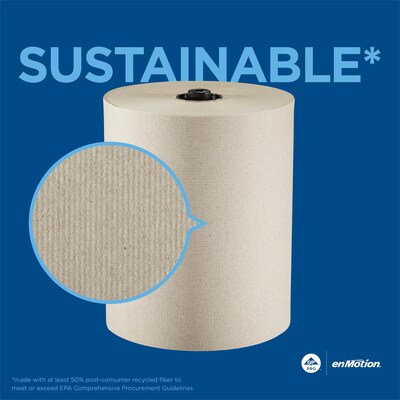 enmotion Flex Recycled Hardwound Paper Towels, 1-ply, 550 ft./Roll, 6 Rolls/Carton (89740)