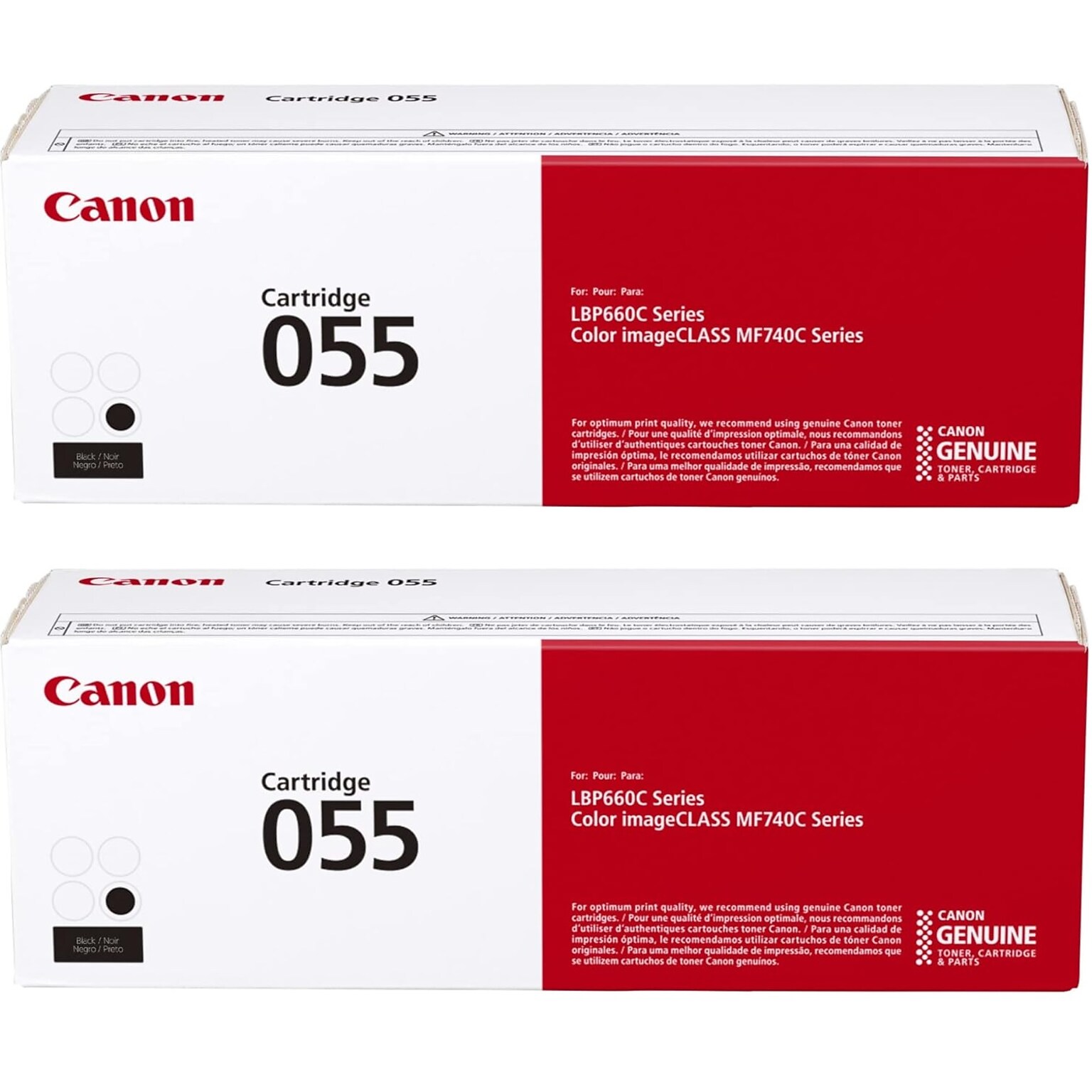 Canon 055 Black Standard Yield Toner Cartridge, 2/Pack
