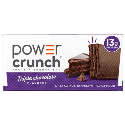 Power Crunch Triple Chocolate Protein Bar, 16.9 oz., 12 Bars/Box (XUS44274)