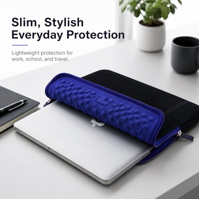 SumacLife 13" Laptop Sleeve, Black/Blue (NBKLEA671)
