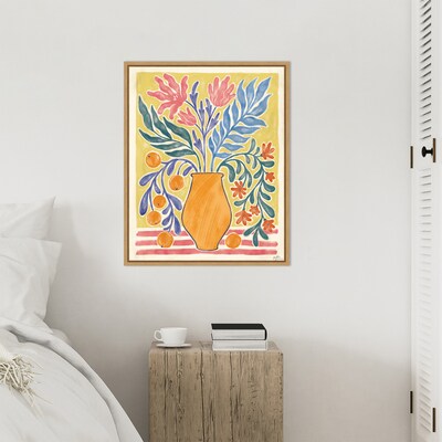 Amanti Art Cyprus and Orange Still Life V by Janelle Penner Framed Canvas Wall Art Print, 23 x 28