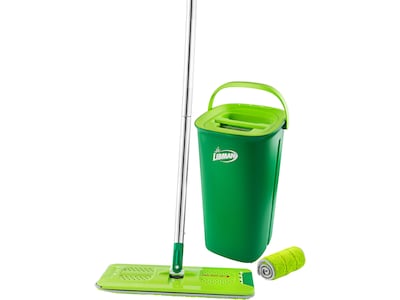 Libman Rinse n Wring Microfiber Butterfly Mop & Bucket Kit, Green, /Set (1516001)