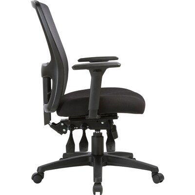 Lorell Ratchet High-Back Mesh Chair, Black (LLR86220)