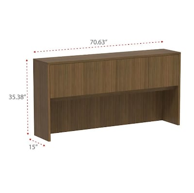 Alera Valencia Series 70.63" Hutch with Doors, 4 Compartments, Modern Walnut (ALEVA287215WA)