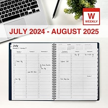 2024-2025 Staples 8 x 11 Academic Weekly & Monthly Appointment Book, Plastic Cover, Navy (ST60358-