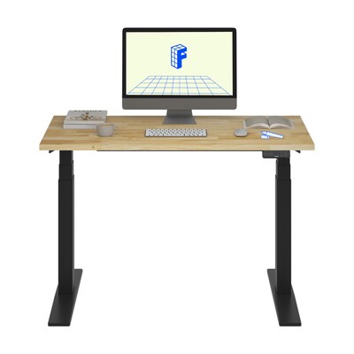 FlexiSpot E7COMMERCIAL 48W Electric Height Adjustable Standing Desk, Rubberwood/Black(E7BCOM4824-R