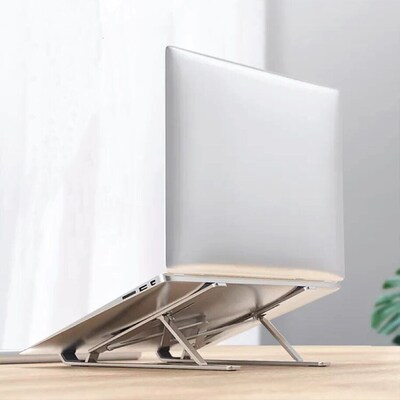 OTM Essentials 11.85" x 2.26" Aluminum Adjustable Laptop Stand, Silver (OB-A2E)