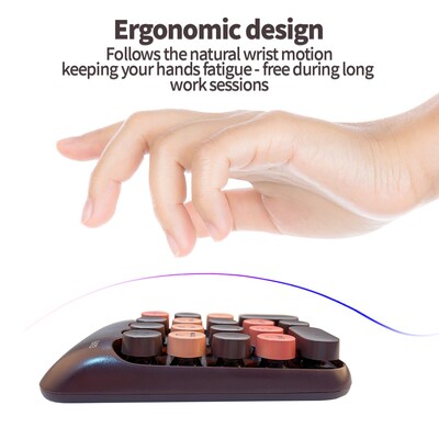 SaharaCase Retro Numeric Keypad Wireless Ergonomic Number Pad, Brown (KB43)