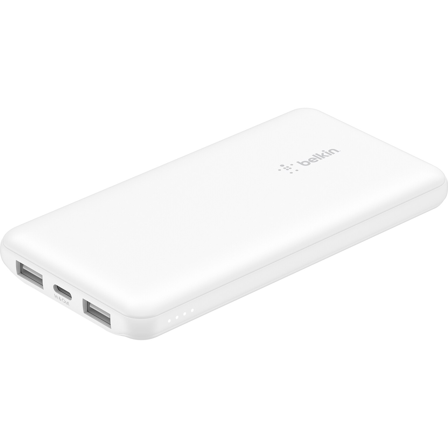 Belkin BoostCharge USB-A/USB-C Power Bank, 10000 mAh, White (BPB011btWH)