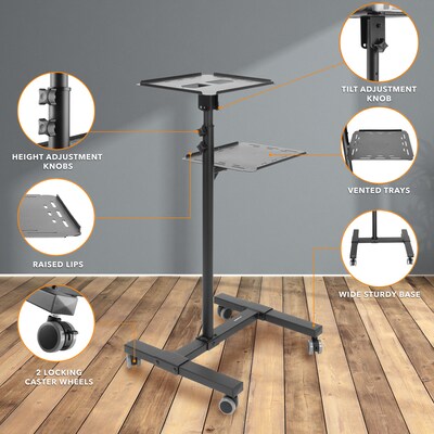 Mount-It! Mobile Projector Stand with Laptop Tray, Black (MI-7943)