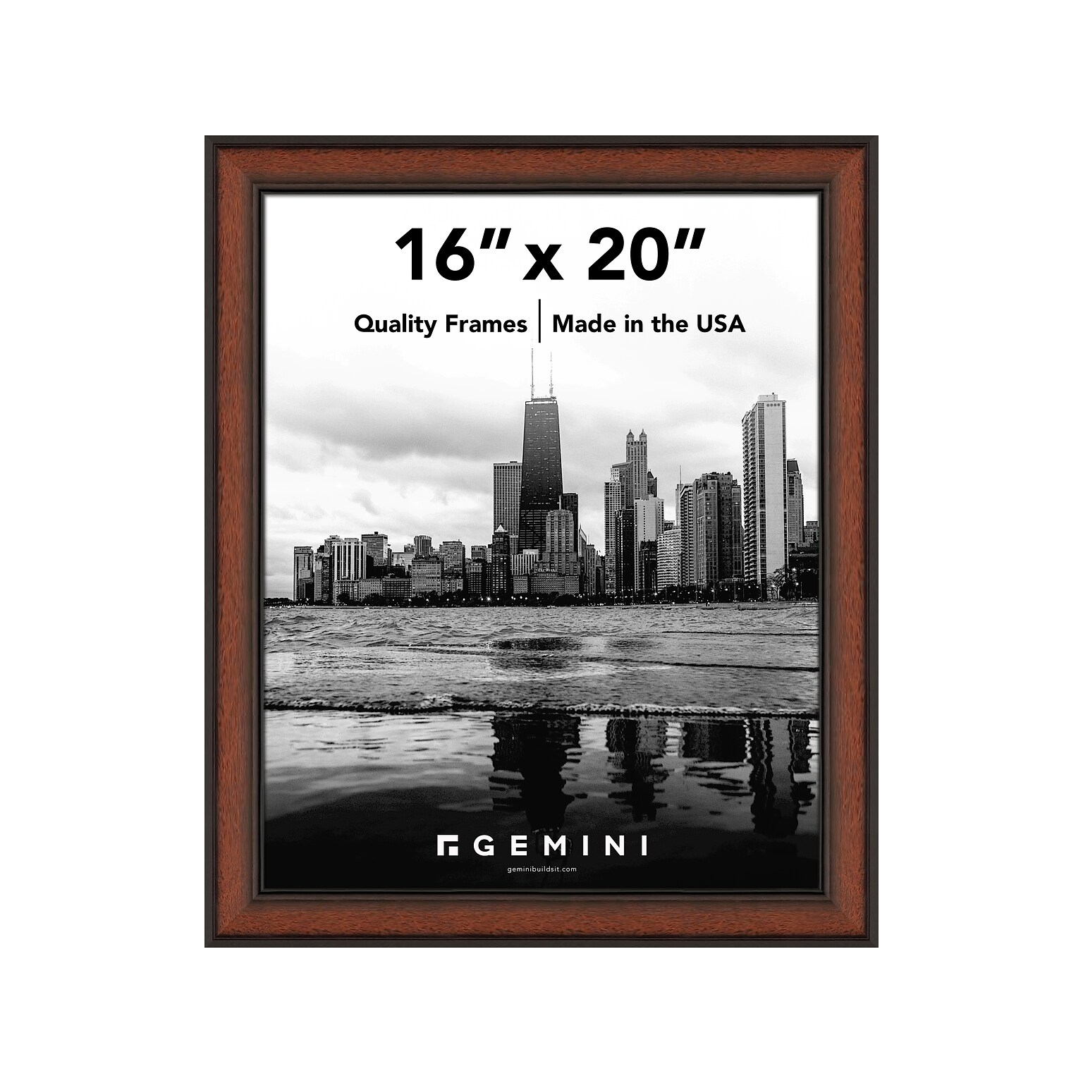 Gemini 16 x 20 Wood Picture Frame, Walnut (G703)