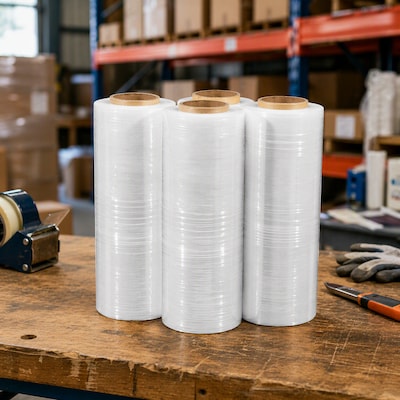 Quill Brand® 18" x 1500' 80 Gauge Cast Stretch Wrap, Clear, 4/Carton (ST56718)