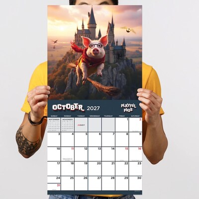 2027 TF Publishing Playful Pigs 11" x 12" Monthly Wall Calendar, Multicolored (27-1023)