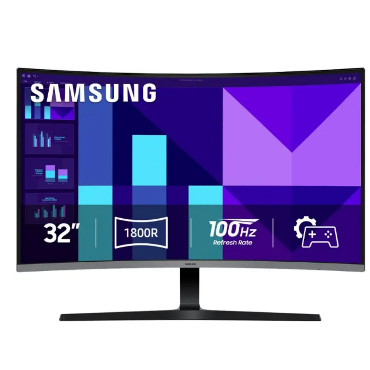 Samsung 32 Curved 100Hz LED Gaming Monitor, Built-in Speakers, Black (LS32D396GANXZA)