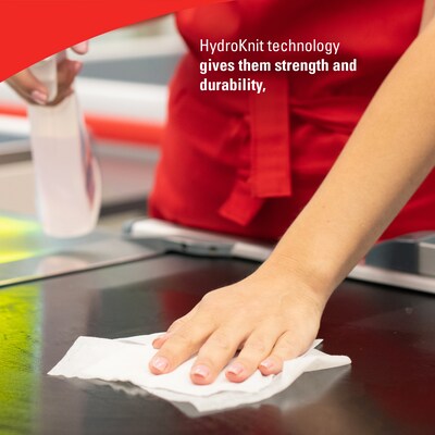 WypAll X50 Polyester Cleaning Wipers, 13.4" x 9.8", White, 1100 Sheets/Roll (35015)