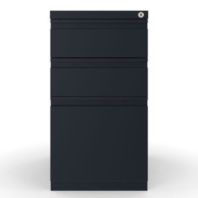 Quill Brand® 3-Drawer Vertical File Cabinet, Locking, Letter, Black, 19.88D (24874D)