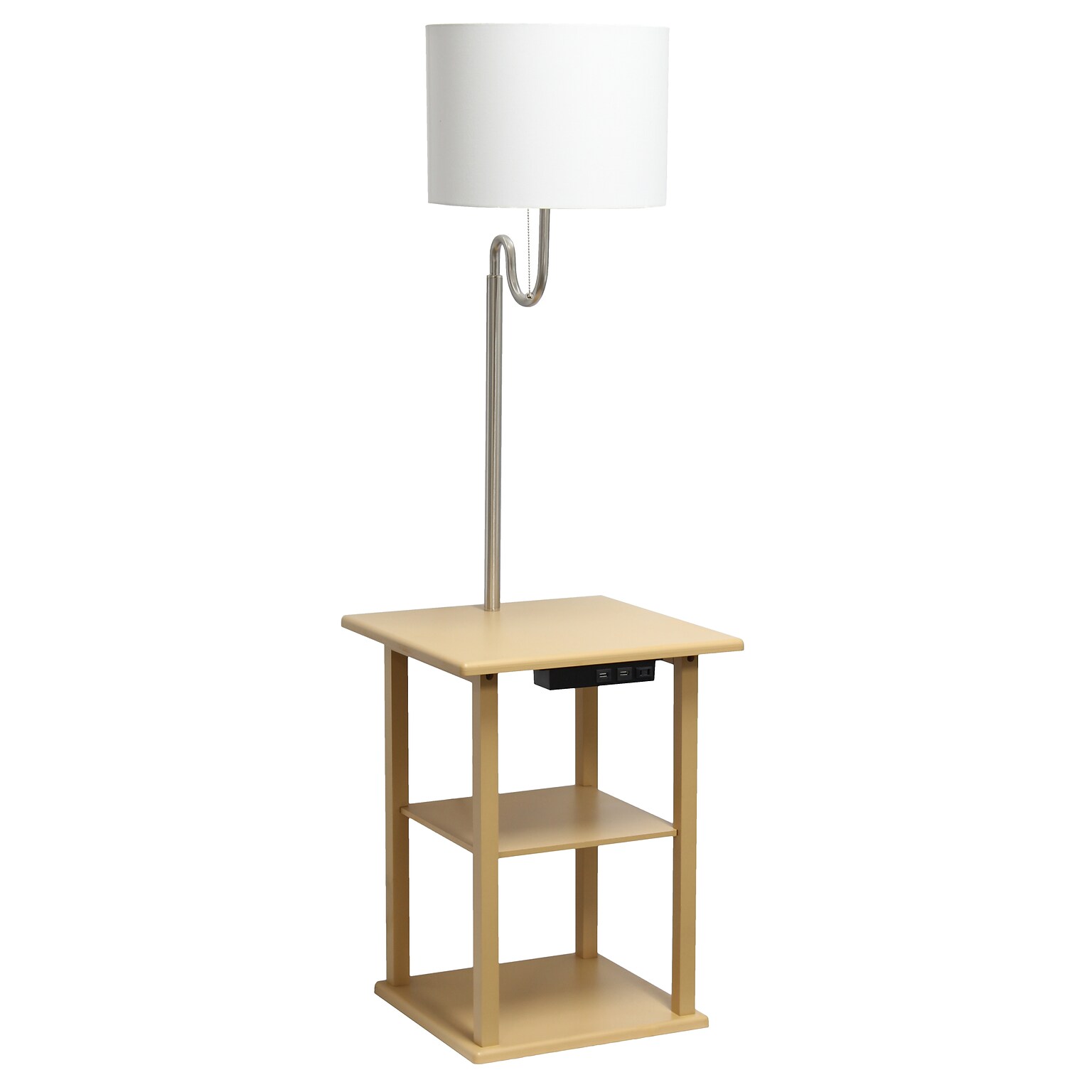 Simple Designs 57 Floor Lamp with Drum Shade, Tan (LF2016-TAN)
