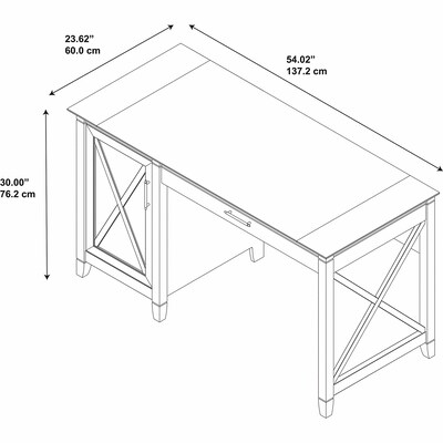 Bush Furniture Key West 54"W Computer Desk with Storage, Bing Cherry (KWD154BC-03)