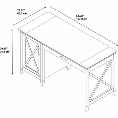 Bush Furniture Key West 54"W Computer Desk with Storage, Bing Cherry (KWD154BC-03)