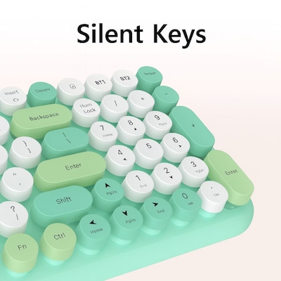 SaharaCase Wireless Ergonomic Keyboard and Laser Mouse Combo, Green (KB18)