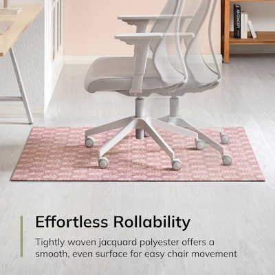 Anji Mountain Rug'd Carpet & Hard Floor Chair Mat, 36" x 48", Pink Tulip (AMB9048)