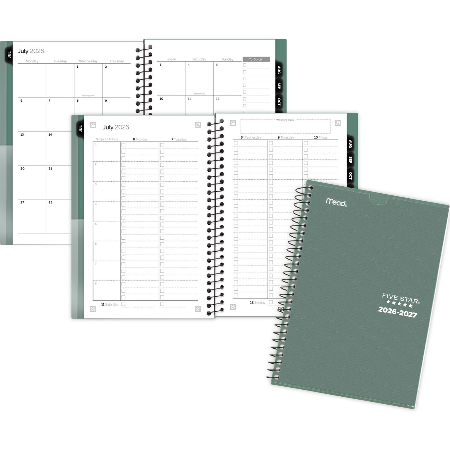 2026-2027 Five Star 5.5 x 8.5 Academic Weekly & Monthly Customizable Planner, Poly Cover, Assorted Colors (CAW451-00-27)