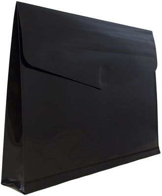 JAM Paper Premium Plastic Document File, Letter, Black, 3/Pack (218V2BLX3)