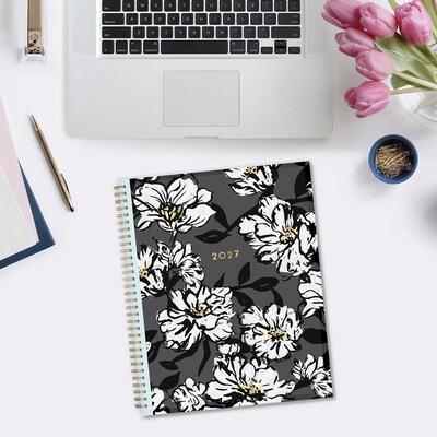 2027 Blue Sky Baccara Dark 8.5" x 11" Calendar Year Weekly & Monthly Planner, Plastic Cover (110211-27)