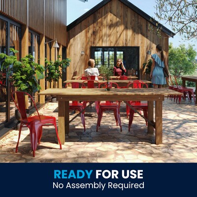 Flash Furniture Pine Wood Folding Farm Table, 40"D x 84"W, Antique Rustic (XAF84X40-GG)
