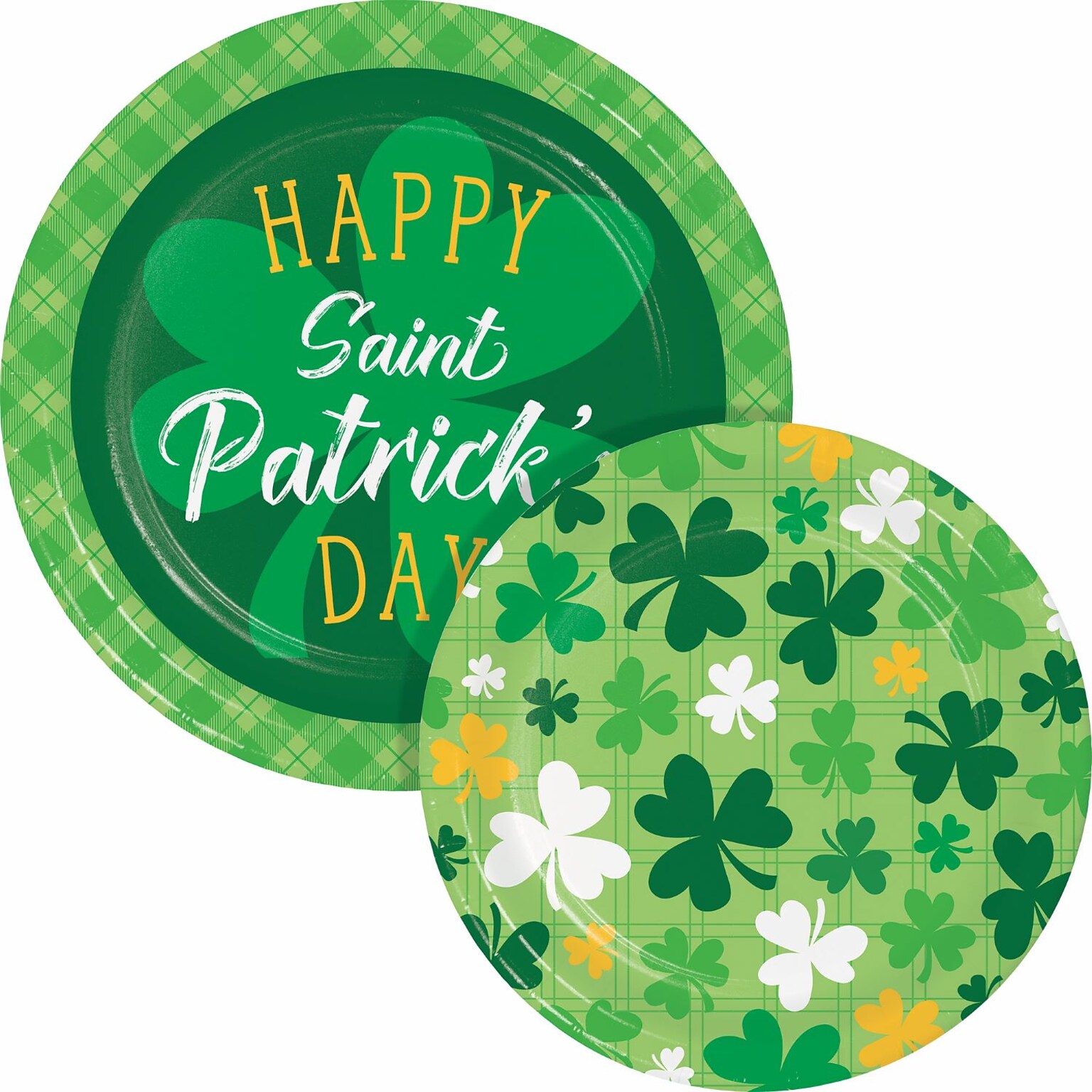 Creative Converting Shamrock and Roll Paper Plates Kit, Serves 16 (DTC8644E2G)