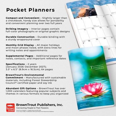 2026-2027 BrownTrout Inspiration 3.5" x 6.5" Monthly Planner (9798330703906)