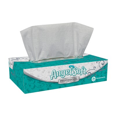 Angel Soft Professional Series Standard Facial Tissue, 2-Ply, 100 Tissues/Box, 30 Boxes/Pack (48580)