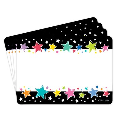 Creative Teaching Press Star Bright Colorful Stars on Black Labels, 36/Pack, 6 Packs (CTP10942-6)