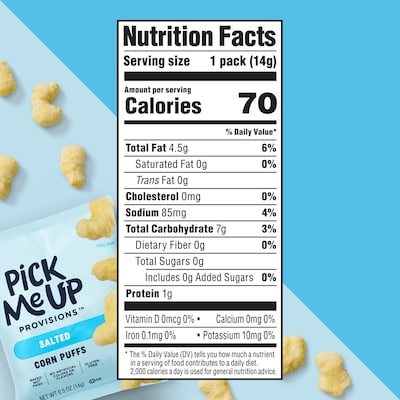 Pick Me Up Provisions™ Gluten Free Salted Corn Puffs, 0.5 oz., 36/Box (PM63576)