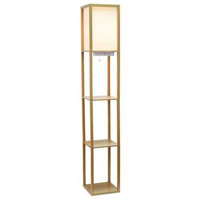 Creekwood Home Classix 62.5" Floor Lamp with Rectangular Shade, Tan (CWF-3009-TN)