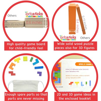 Extasticks Tetralino Double Premium Wooden Puzzle (EXAE3302)