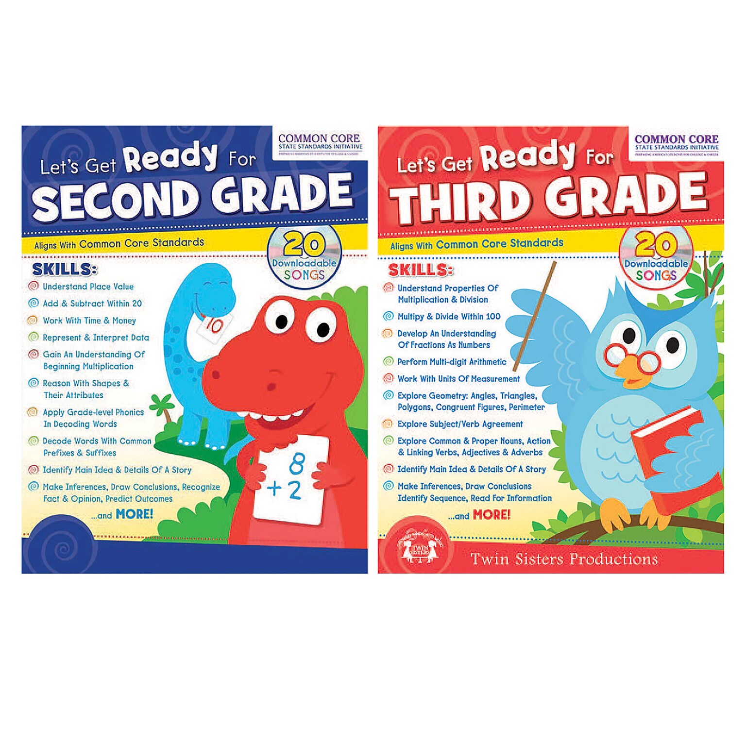 Twin Sisters Productions 2nd & 3rd Grade Workbook Bundle Workbook, 2 Books/Set (PBSCTM2031)