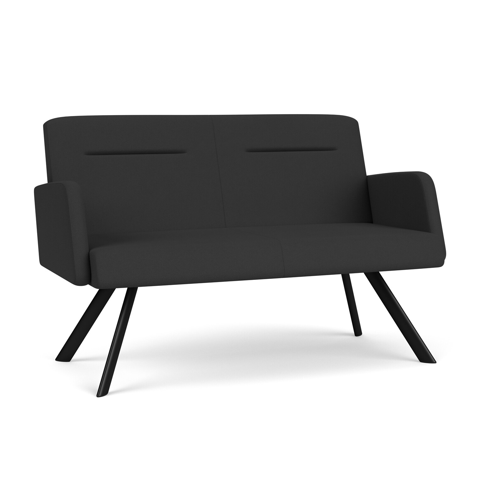 Lesro Willow 52W Fabric Loveseat, Open House Graphite/Black (WL1501.SBK-01OHGP)
