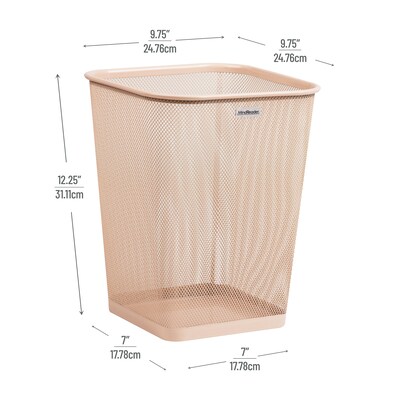 Mind Reader Metal Trash Can Without Lid, 5 Gallon, Pink, 2/Pack (2SQUAGA-PNK)