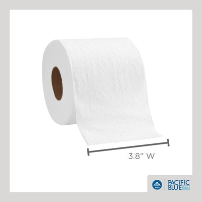 Pacific Blue Basic Toilet Paper, 2-Ply, White, 550 Sheets/Roll, 80 Rolls/Carton (19880/01)